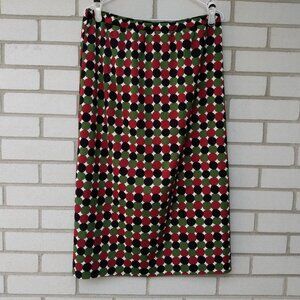 Vintage Handmade Skirt 30"-34" Waist Geometric Dots Polyester Double Knit